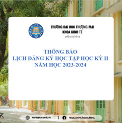 Thông báo Lịch đăng ký học tập học kỳ II NH 2023-2024